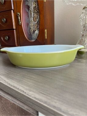 Vintage Pyrex Avocado Green Mini 700 10 oz. Casserole Dish